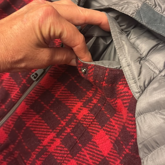 Toad&Co Breckinridge Parka Mahogany red plaid wool puffy hybrid jacket pockets M - Picture 8 of 14